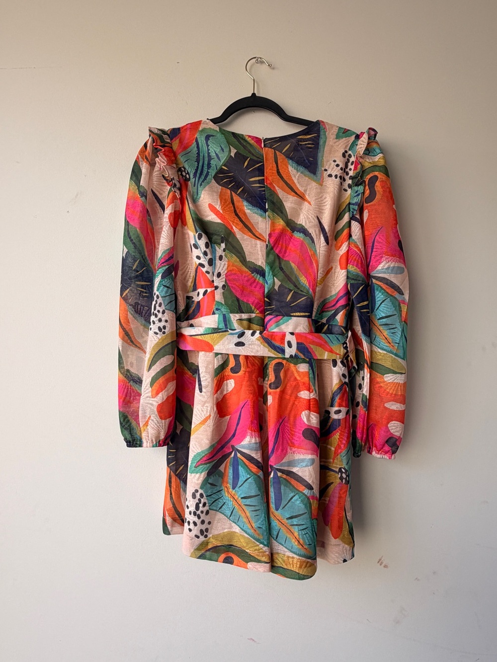 TCEC Multicolor Tropical Print V-Neck Romper - Picture 6 of 7